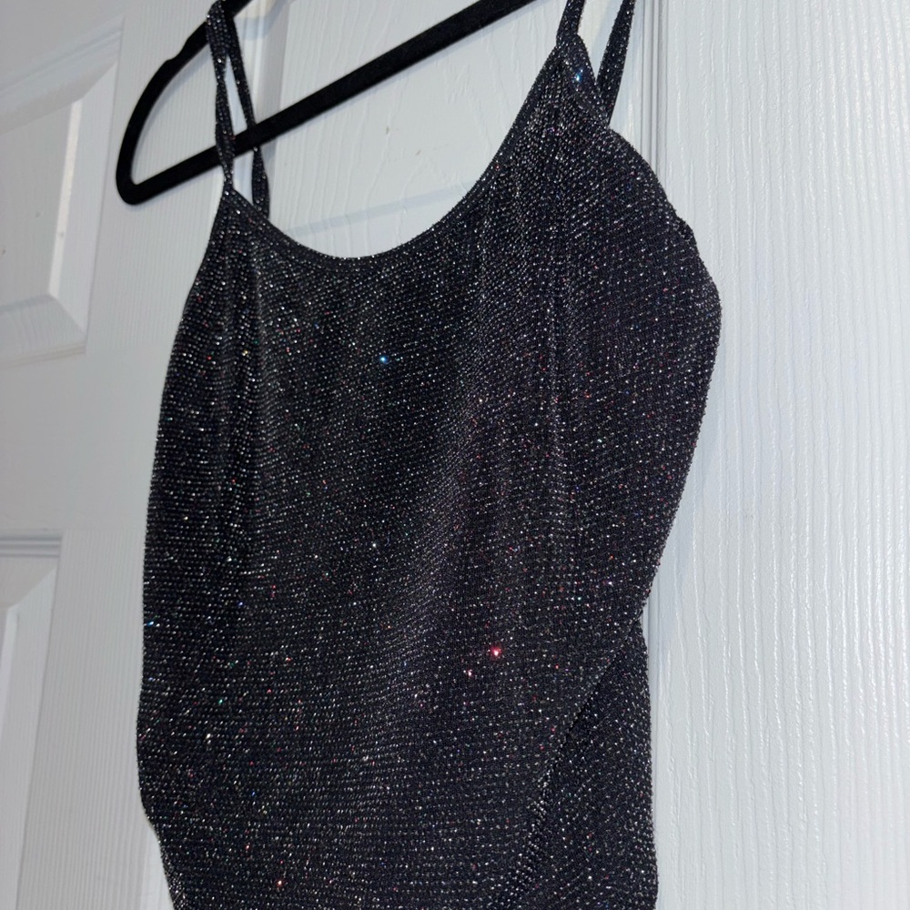 Urban Outfitters Black Sparkle Tank Top